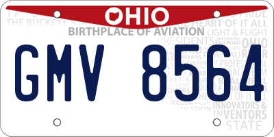 OH license plate GMV8564