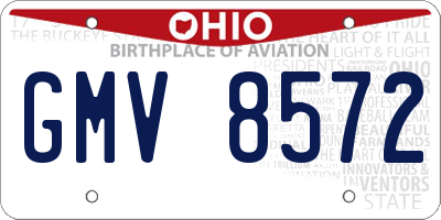 OH license plate GMV8572