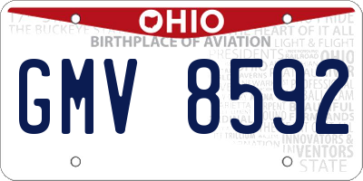 OH license plate GMV8592