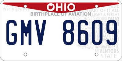 OH license plate GMV8609