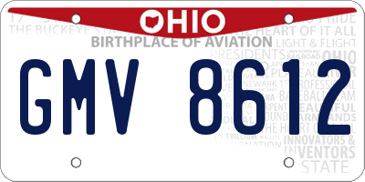 OH license plate GMV8612