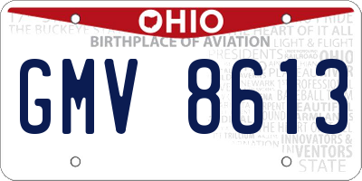 OH license plate GMV8613