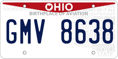 OH license plate GMV8638
