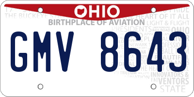 OH license plate GMV8643