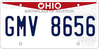 OH license plate GMV8656