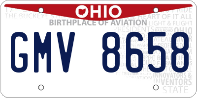 OH license plate GMV8658