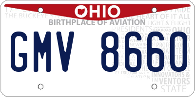 OH license plate GMV8660