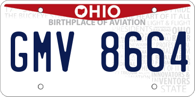 OH license plate GMV8664