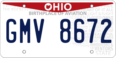 OH license plate GMV8672