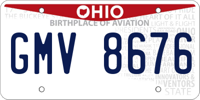 OH license plate GMV8676