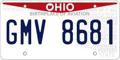 OH license plate GMV8681