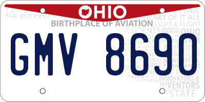 OH license plate GMV8690