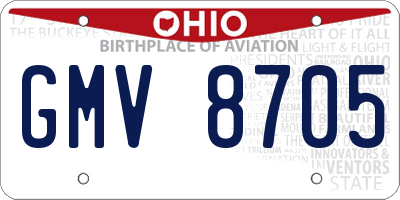 OH license plate GMV8705