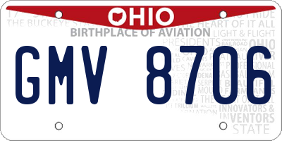 OH license plate GMV8706
