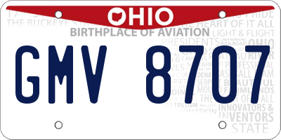 OH license plate GMV8707