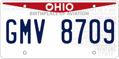 OH license plate GMV8709