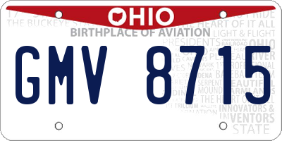 OH license plate GMV8715