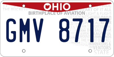 OH license plate GMV8717