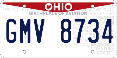 OH license plate GMV8734