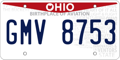 OH license plate GMV8753