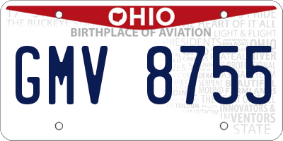 OH license plate GMV8755