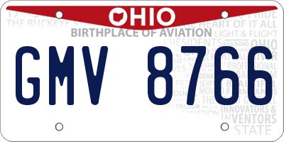 OH license plate GMV8766