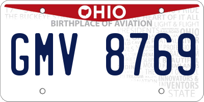OH license plate GMV8769