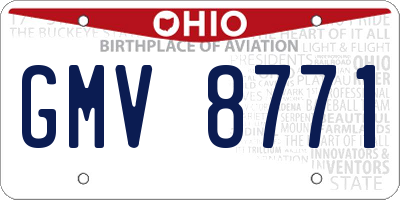 OH license plate GMV8771