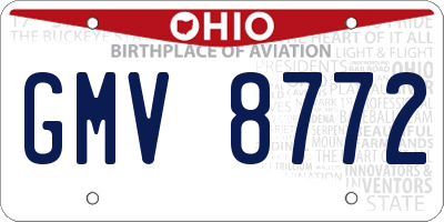 OH license plate GMV8772