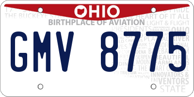 OH license plate GMV8775