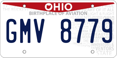 OH license plate GMV8779