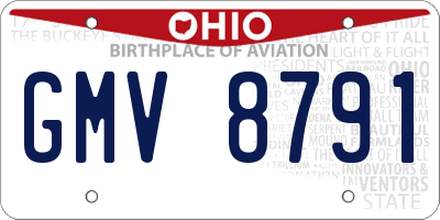 OH license plate GMV8791