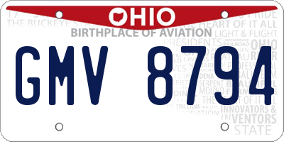 OH license plate GMV8794