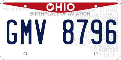OH license plate GMV8796