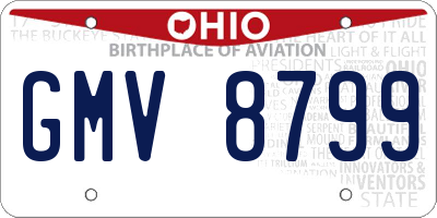 OH license plate GMV8799