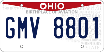 OH license plate GMV8801