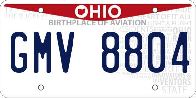 OH license plate GMV8804