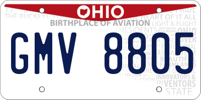 OH license plate GMV8805