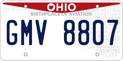 OH license plate GMV8807
