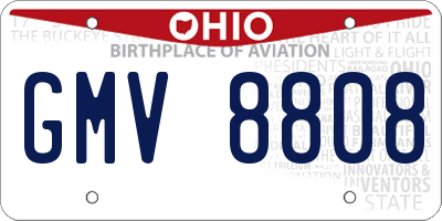 OH license plate GMV8808
