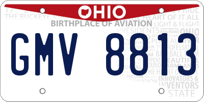 OH license plate GMV8813