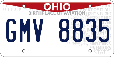 OH license plate GMV8835