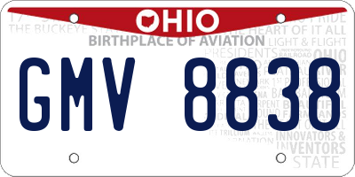 OH license plate GMV8838