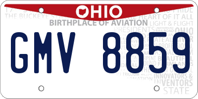OH license plate GMV8859