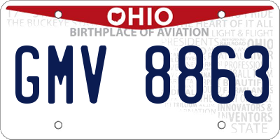 OH license plate GMV8863