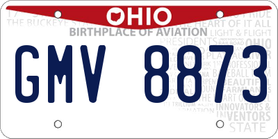 OH license plate GMV8873