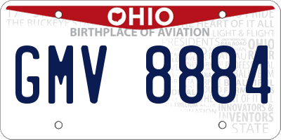 OH license plate GMV8884