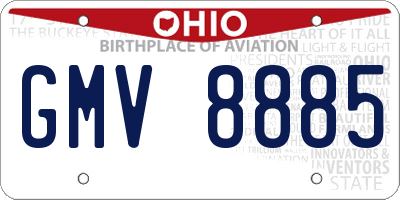 OH license plate GMV8885
