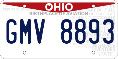OH license plate GMV8893