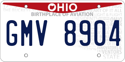 OH license plate GMV8904
